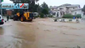 فیلم/ آب‌گرفتگی خیابان‌های رامسر بعد از باران پاییزی