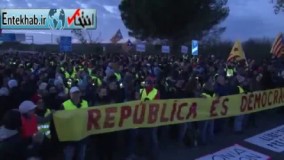 فیلم/ مسدود کردن جاده‌های کاتالونیا توسط معترضان اسپانیایی