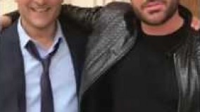 محمدرضا گلزار و حسین یاری در پشت صحنه سریال عاشقانه