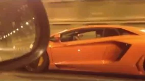 لامبورگینی در تونل رسالت و صدای وحشتناک موتور - Lamborghini in Tehran ,Iran