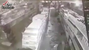 فیلم/ زلزله از قاب دوربین مداربسته فروشگاهی در مریوان