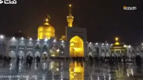 اولین برف سال ۱۳۹۶ در حرم مطهر رضوی  