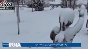 فیلم/ برف پاییزی تبریز را سفیدپوش کرد