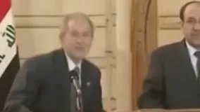 کلیپ واقعی پرتاب کفش بر سر رئیس جمهور آمریکا