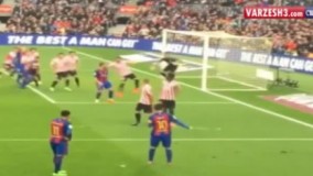 گل دیدنی لیونل مسی به بیلبائو از دوربین هوداران