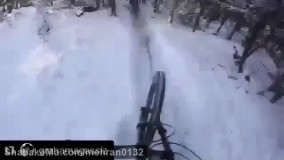  دوچرخه سوارى در برف ❄️ خیلی هیجان انگیزه ببینید