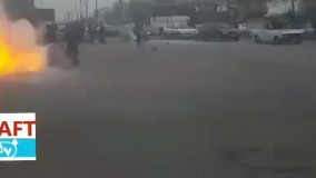 آتش گرفتن وانت در صحنه تصادف