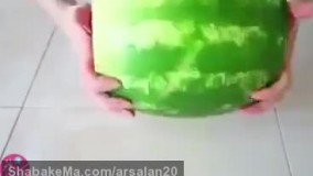 برش هندوانه به شکل جالب