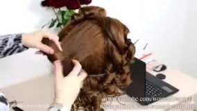 آموزش گام به گام مدل شینیون باز مناسب موی بلند