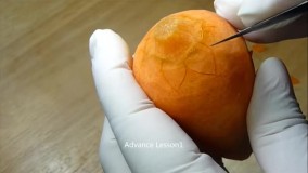 آموزش میوه آرایی - طرح گل با هویج