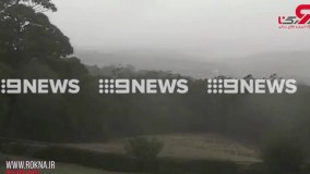 لحضه انفجار درخت بعد زدن صاعقه