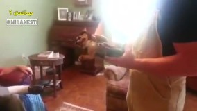 ‌سگی که از داماد خانه متـــنفره و وقتی که توی بغل داماد خانوادس خودش رو به مُـــــردن میزنه تا سریع بذارش روی زمین