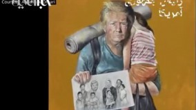 هنرمند سوری رهبران جهان را در نقش پناهجو به تصویر کشید