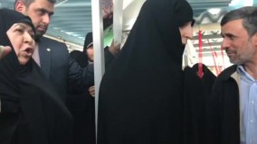 فیلم اعتراض و فریادهای خانواده شهدا به حضور احمدی‌نژاد در گلزار شهدا در بهشت زهرا