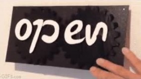 طراحی جالب برای نشان دادن باز و بسته بودن مغازه