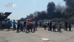  آتش‌سوزی و انفجار در اسکله صیادی کنگان بوشهر 