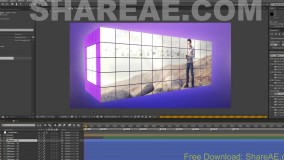 آموزش افترافکت نمایش تصاویر در جعبه متحرک سه بعدی