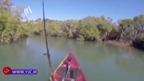 قایقرانی که قصد داشت با قایق خود پرواز کند!