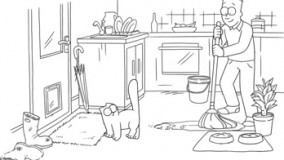 گربه سایمون  پنجه گل آلود  