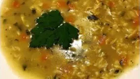 Easy Chicken Soup/ Oat Soup-سوپ جو به همراه تزیین جعفری 