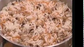 رشته پلو با لوبیا چشم بلبلی
