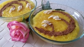 آموزش شله زرد و تزیین با دارچین