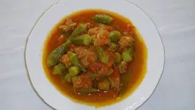 آموزش خورش بامیه با گوشت 