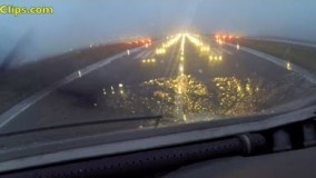 Antonov 225 Mriya COCKPIT front-view rain takeoff from Keflavik! [AirClips]