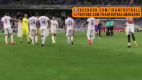 تشویق بازیکنان و مربی استقلال توسط تماشاگران در پایان بازی العین امارات و استقلال ایران