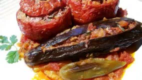 How To Make Stuffed Eggplant -  آموزش درست کردن بادمجان شکم پر گیاهی