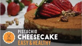 How to make the most delicious No Bake Pistachio cheesecake/ چیزکیک پسته