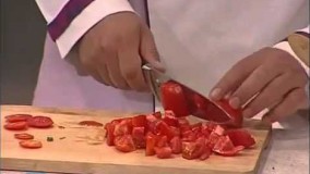 املت گوجه و پیازچه چینی