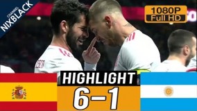 دانلود خلاصه بازی دوستانه آرژانتین1-6 اسپانیا