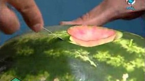 گل نرگس روی هندوانه