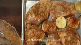 مرغ و سیب زمینی تنوری لذیذ