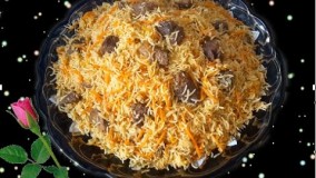 قابلی پلو دمپخت بدون کشمش 