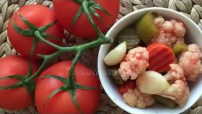 Mixed Vegatable Pickles with Tomato Juice (ترشی سالاد فصل (شور مشهدی