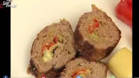 رولت گوشت با سبزيجات 