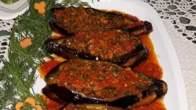آموزش غذاي پر طرفدار بادمجان شكم پر توسط پروانه جوادي 