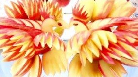 How To Make Apple Bird Garnish - تزیین مجلسی سیب