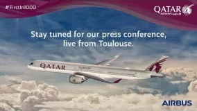 فیلم هواپیما مسافربریQatar Airways first A350-1000 