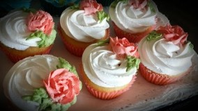 تزیین کاپ کیک به شکل گل