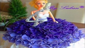 تزیین کیک به شکل باربی