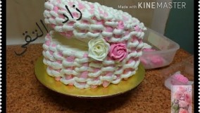 تزیین کیک به صورت سبد گل