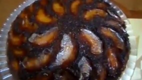 کیک سیب وارونه -  آشپزی از اینجا تا آنجا با عذراup said down apple cake