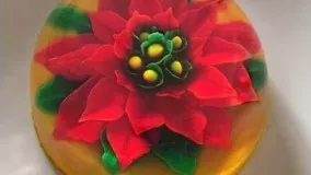 3D GELATIN ART POINSETTIA  FLOWERژله تزریقی