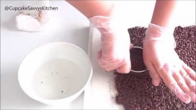 آشپزی مدرن-دسر قالبی براق با مغز شکلاتی تلخ و پلاک طلایی-مجلسی و خوشمزه