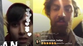 لایو اینستا پریناز ایزدیار و امیرحسین فتحی از پشت صحنه شهرزاد