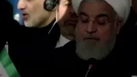 رفتار زشت یک دیپلمات هنگام سخنرانی روحانی