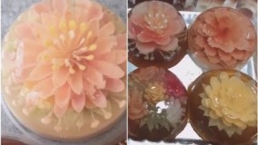 تهیه دسر-تهیه ژله تزریقی به شکل گل - زیبا